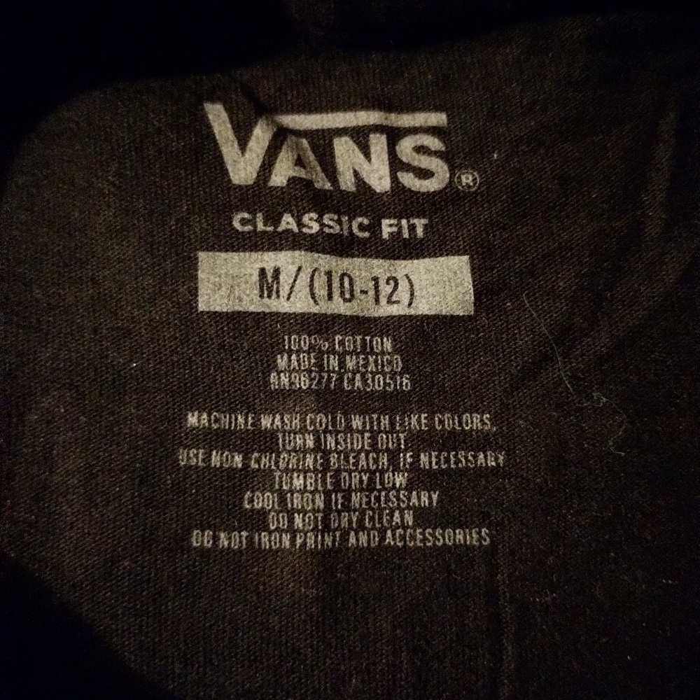 Vans Black Graphic Long Sleeve Shirt (Medium 10-12) kids - Picture 6 of 9